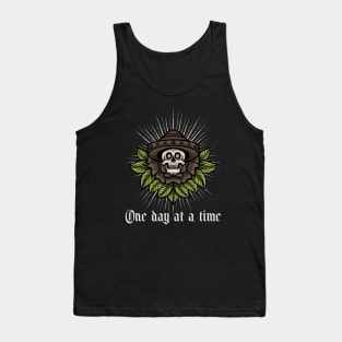 Skull With A Mexican Sombrero Tattoo Style Tank Top